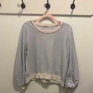 Mystree Blue and Cream Striped Top